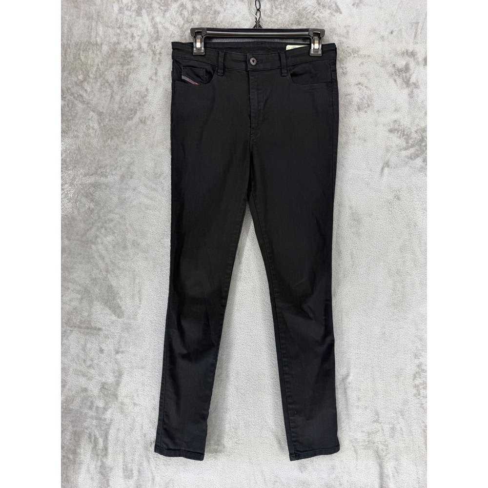 Diesel Skinzee-High 0813E Womens Black Super Slim Skinny High Rise Jeans Size 28